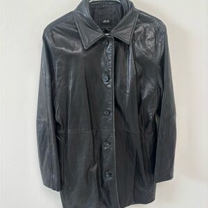 JLC Women's Black Leather Coat